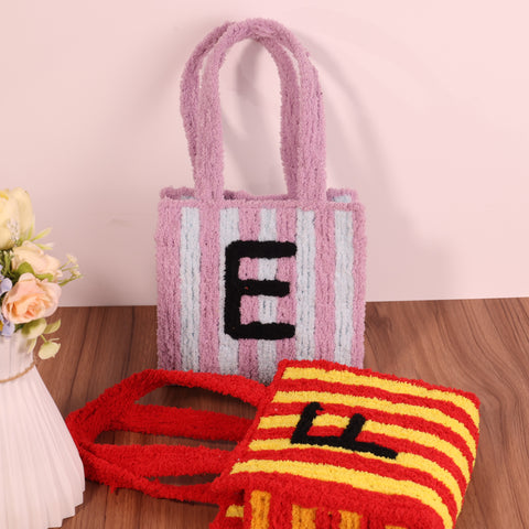 DIY Weaving Kit – Letter F Striped Mesh Bag by Arteora™