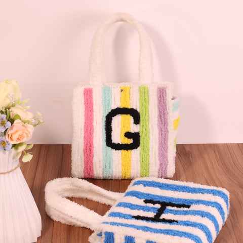 DIY Weaving Kit – Letter H Striped Mesh Bag by Arteora™