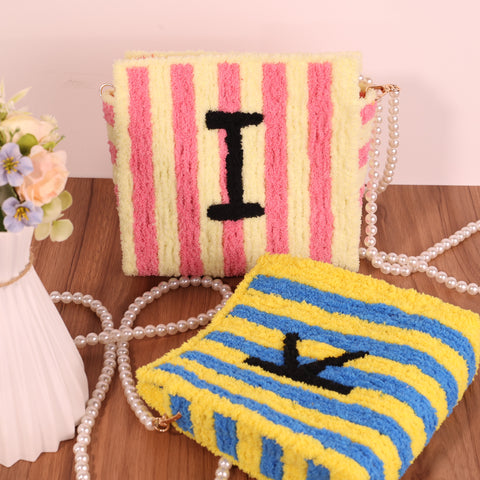 DIY Weaving Kit – Letter I Striped Mesh Bag by Arteora™