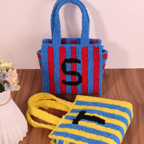 DIY Weaving Kit – Letter T Striped Mesh Bag by Arteora™