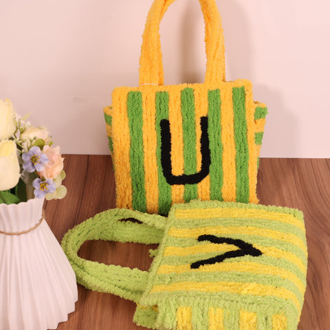 DIY Weaving Kit – Letter U Striped Mesh Bag by Arteora™