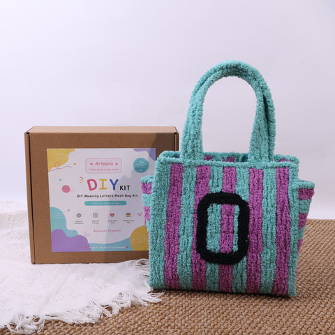 DIY Weaving Kit – Letter O Striped Mesh Bag by Arteora™