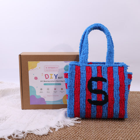 DIY Weaving Kit – Letter S Striped Mesh Bag by Arteora™