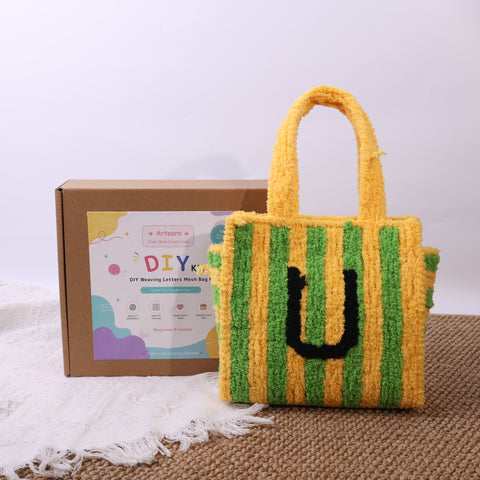 DIY Weaving Kit – Letter U Striped Mesh Bag by Arteora™