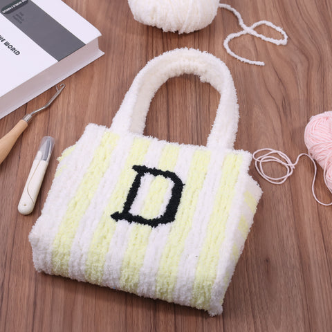 DIY Weaving Kit – Letter D Striped Mesh Bag by Arteora™