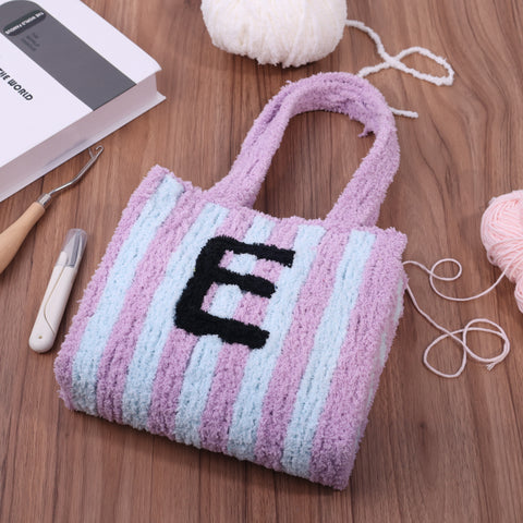 DIY Weaving Kit – Letter E Striped Mesh Bag by Arteora™