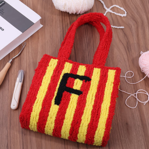 DIY Weaving Kit – Letter F Striped Mesh Bag by Arteora™