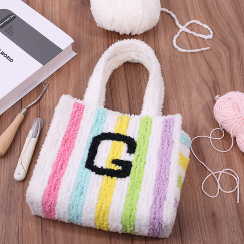 DIY Weaving Kit – Letter G Striped Mesh Bag by Arteora™