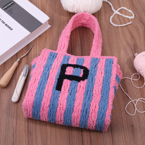 DIY Weaving Kit – Letter P Striped Mesh Bag by Arteora™