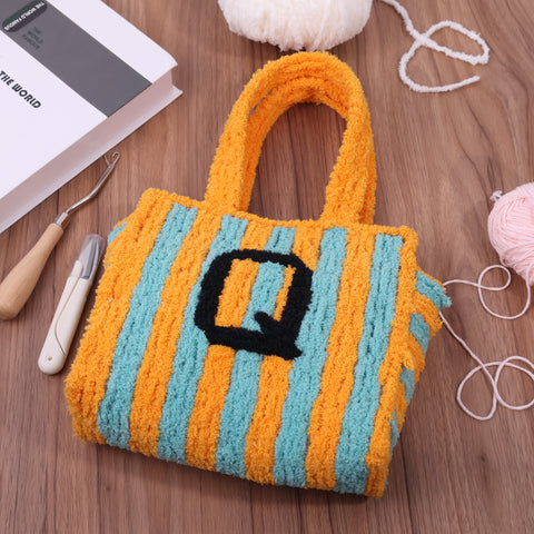DIY Weaving Kit – Letter Q Striped Mesh Bag by Arteora™