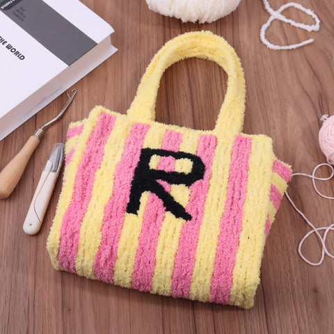 DIY Weaving Kit – Letter R Striped Mesh Bag by Arteora™