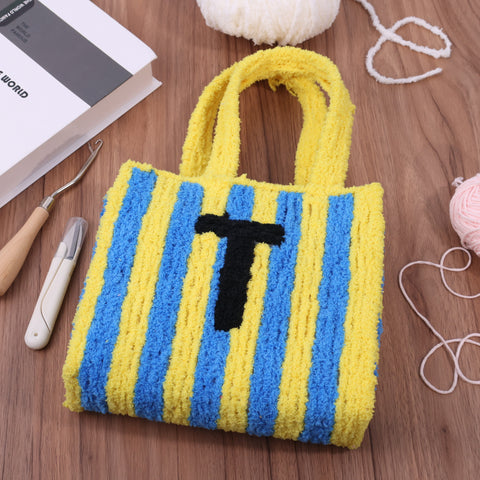 DIY Weaving Kit – Letter T Striped Mesh Bag by Arteora™