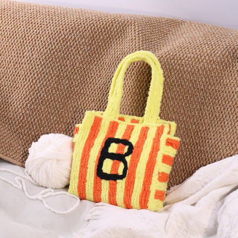 DIY Weaving Kit – Letter B Striped Mesh Bag by Arteora™