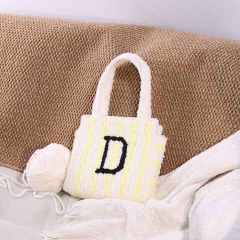 DIY Weaving Kit – Letter D Striped Mesh Bag by Arteora™