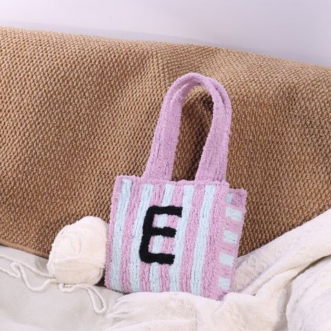 DIY Weaving Kit – Letter E Striped Mesh Bag by Arteora™