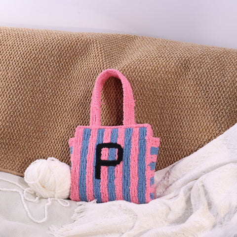 DIY Weaving Kit – Letter P Striped Mesh Bag by Arteora™