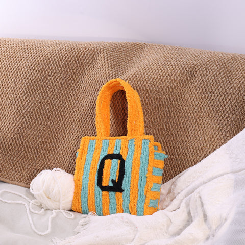 DIY Weaving Kit – Letter Q Striped Mesh Bag by Arteora™