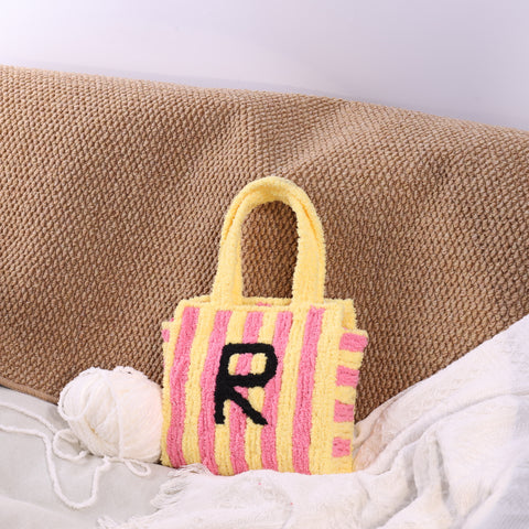 DIY Weaving Kit – Letter R Striped Mesh Bag by Arteora™