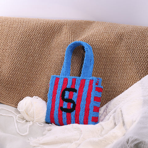 DIY Weaving Kit – Letter S Striped Mesh Bag by Arteora™