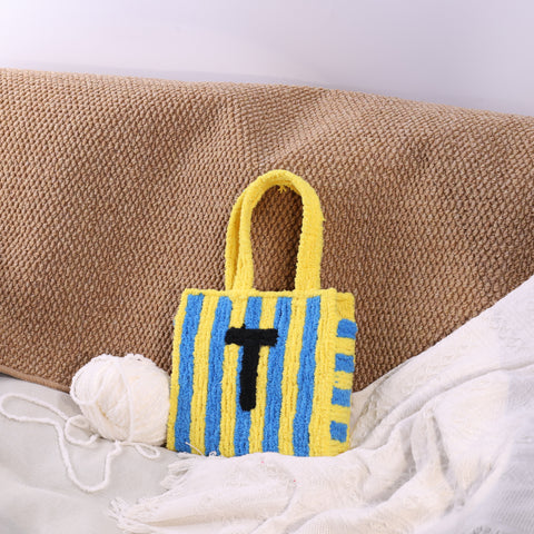 DIY Weaving Kit – Letter T Striped Mesh Bag by Arteora™