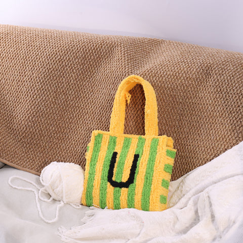 DIY Weaving Kit – Letter U Striped Mesh Bag by Arteora™