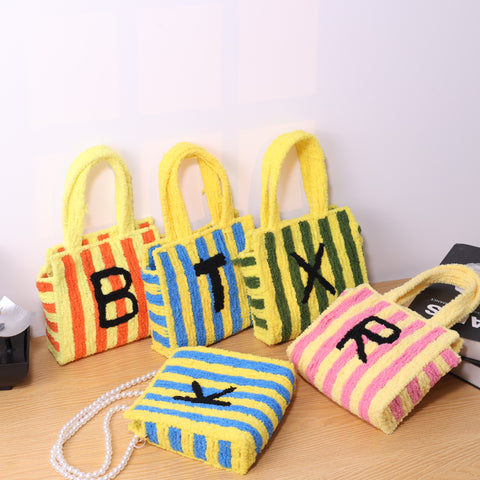 DIY Weaving Kit – Letter R Striped Mesh Bag by Arteora™