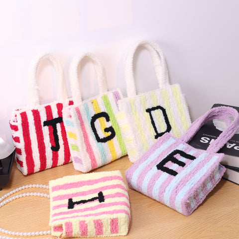 DIY Weaving Kit – Letter D Striped Mesh Bag by Arteora™