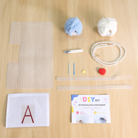 DIY Weaving Kit – Letter A Striped Mesh Bag by Arteora™