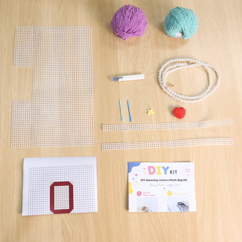 DIY Weaving Kit – Letter O Striped Mesh Bag by Arteora™