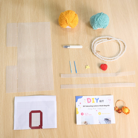 DIY Weaving Kit – Letter Q Striped Mesh Bag by Arteora™
