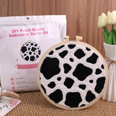 Cow Print Punch Needle Kit  Relaxing DIY Craft Experience by Arteora™