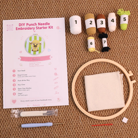Highland Cow Punch Needle Kit Relaxing DIY Craft Experience by Arteora™