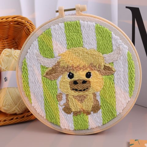 Highland Cow Punch Needle Kit Relaxing DIY Craft Experience by Arteora™