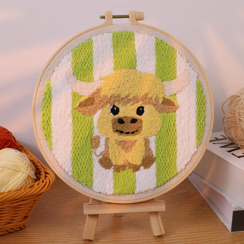 Highland Cow Punch Needle Kit Relaxing DIY Craft Experience by Arteora™
