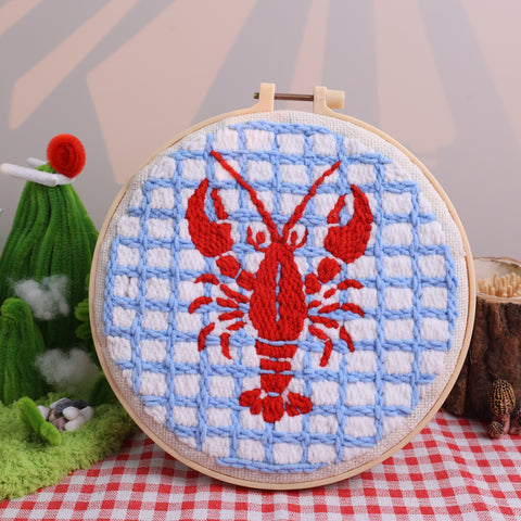 Lobster Punch Needle Kit for Beginners  Cute Coastal DIY Craft by Arteora™