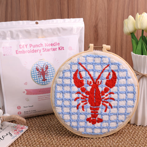Lobster Punch Needle Kit for Beginners  Cute Coastal DIY Craft by Arteora™