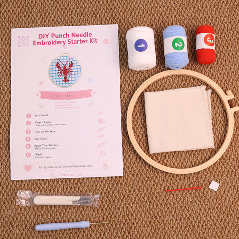 Lobster Punch Needle Kit for Beginners  Cute Coastal DIY Craft by Arteora™