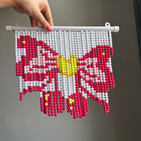DIY Pink Bow Beaded Curtain Kit by Arteora