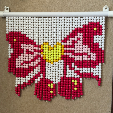 DIY Pink Bow Beaded Curtain Kit by Arteora