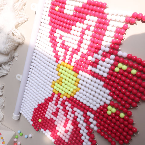 DIY Pink Bow Beaded Curtain Kit by Arteora