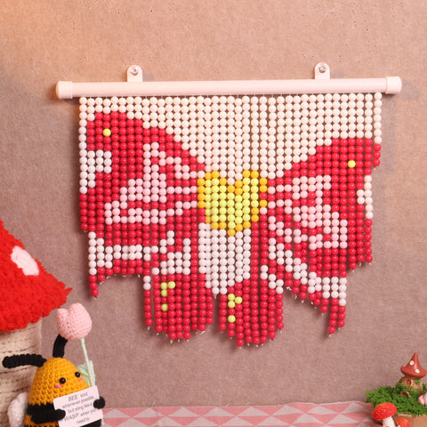 DIY Pink Bow Beaded Curtain Kit by Arteora