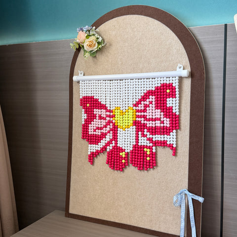 DIY Pink Bow Beaded Curtain Kit by Arteora